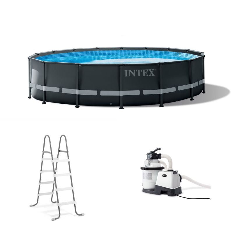 Swimming Pool-Intex 26325EH 16Ft x 48In Ultra XTR Frame Above Ground Swimming Pool Set w/ Pump