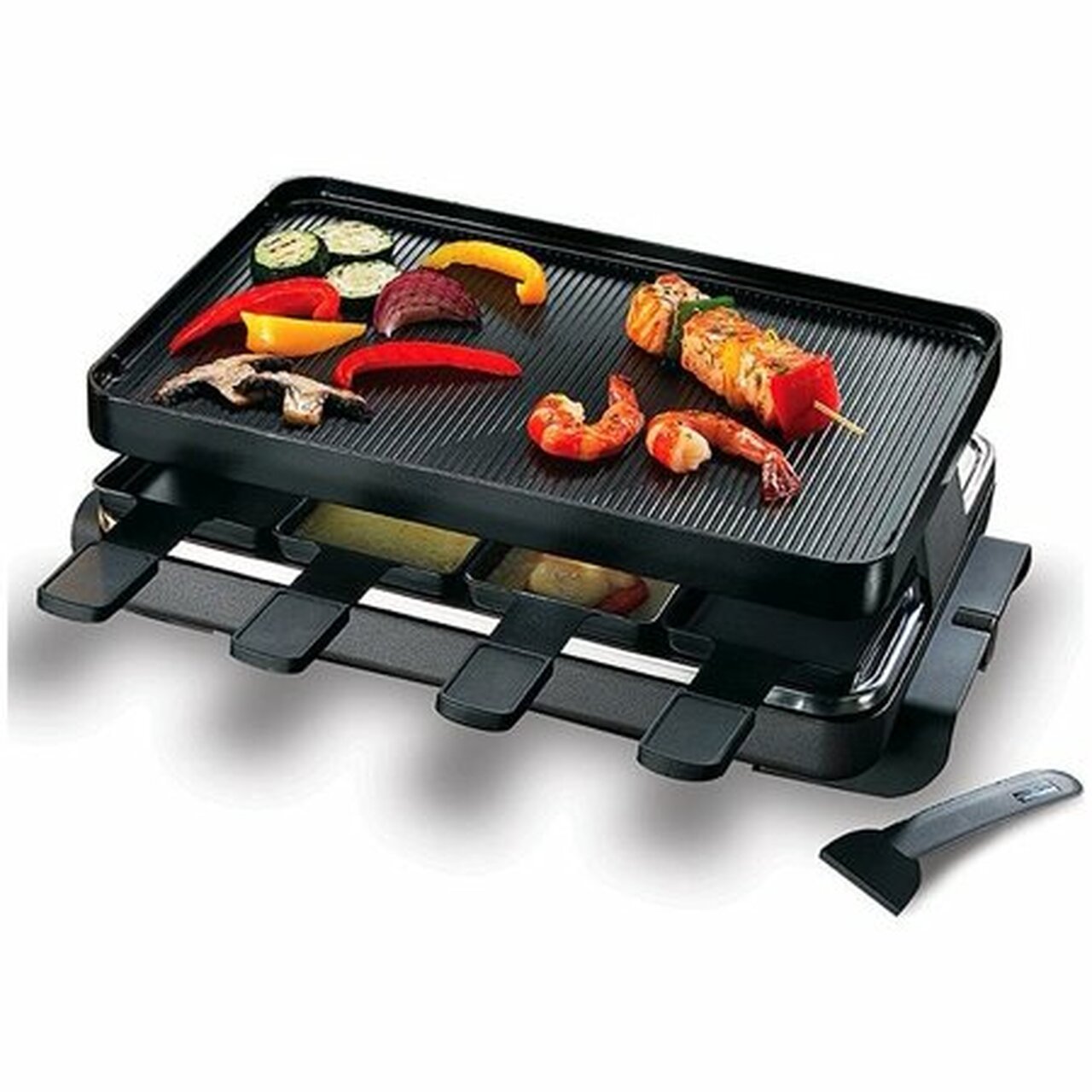 Swissmar Classic Raclette Grill – Black Non-Stick Reversible – 8 Person