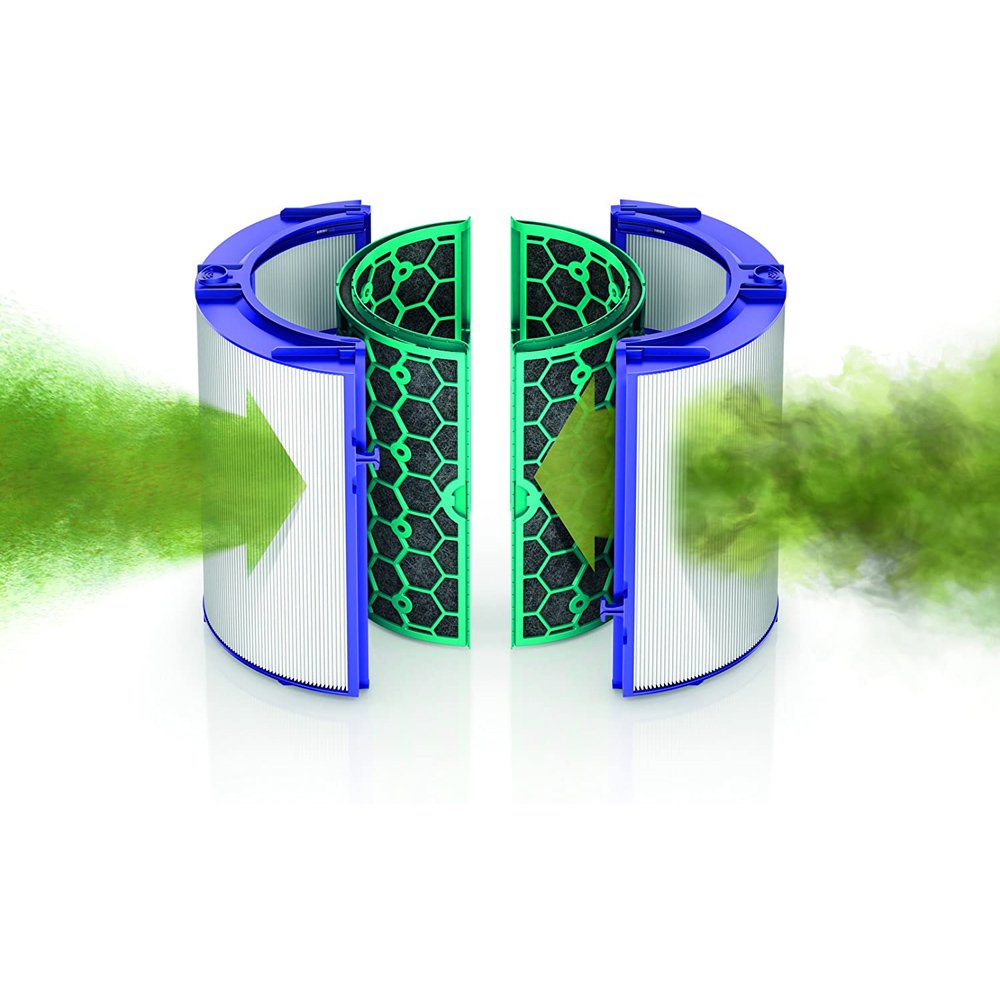 Dyson Pure Cool, DP04-HEPA Air Purifier and Fan WiFi-Enabled, Large Rooms, Automatically Removes Allergens, Pollutants, Dust, Mold, VOCs, White/Silver