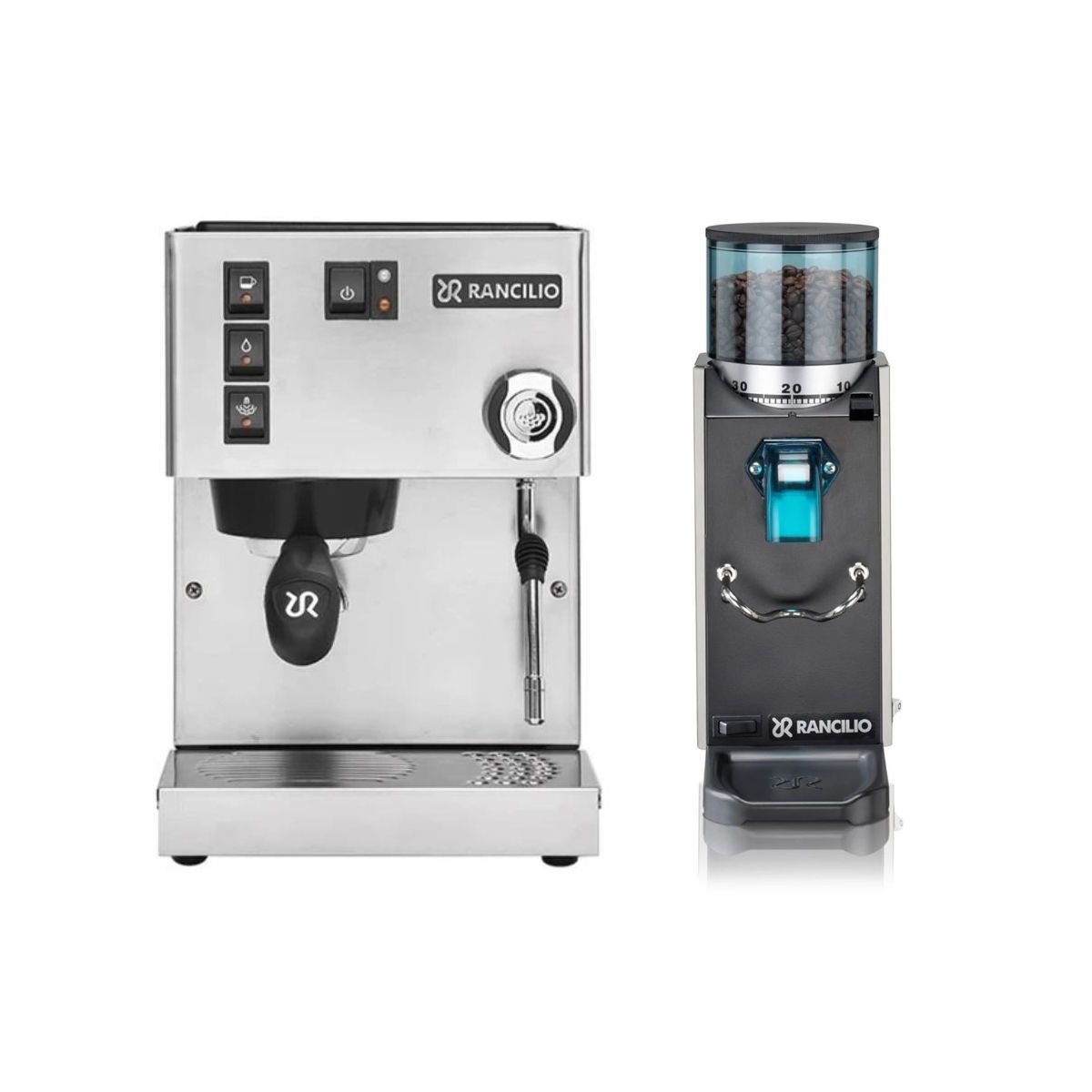 Rancilio Silvia M V6 Espresso Machine (Silver) and Rocky SD Grinder Combo