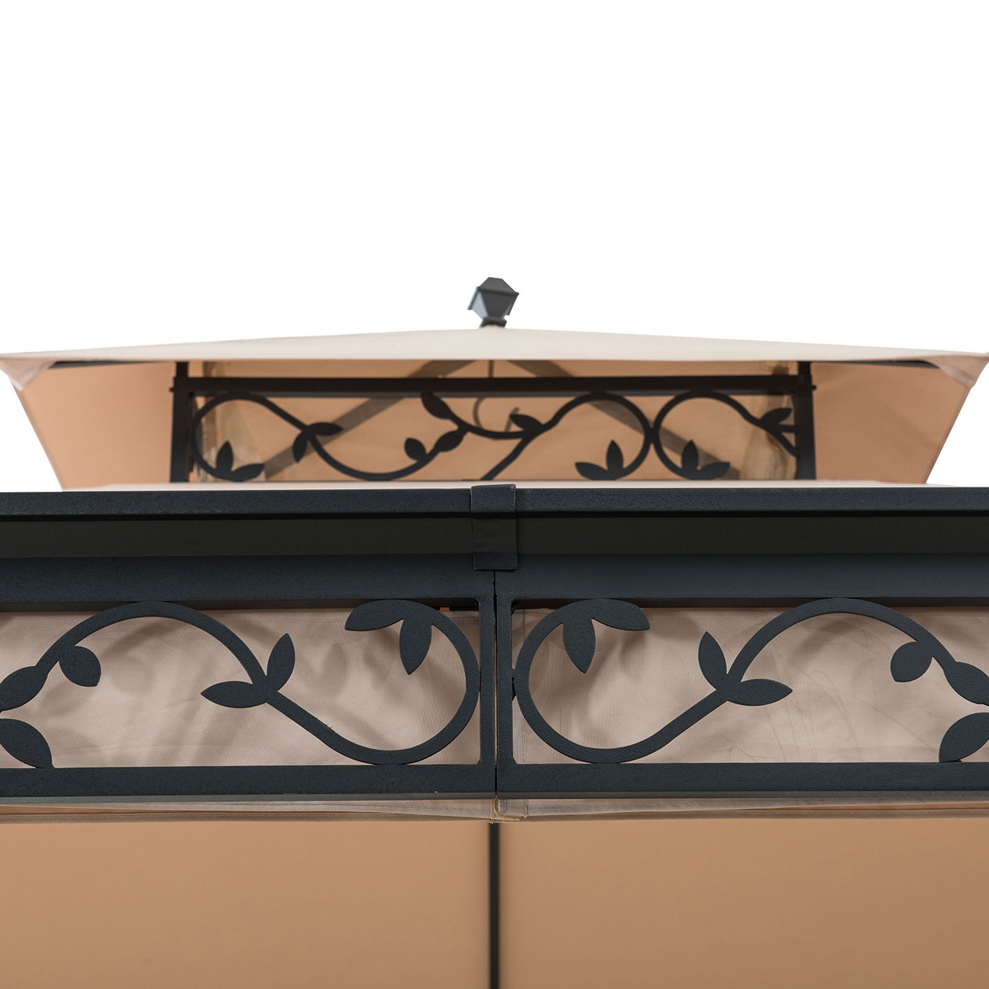 Sunjoy 10 ft. x 12 ft. Soft Top Steel Gazebo with Mosquito Netting and Curtains