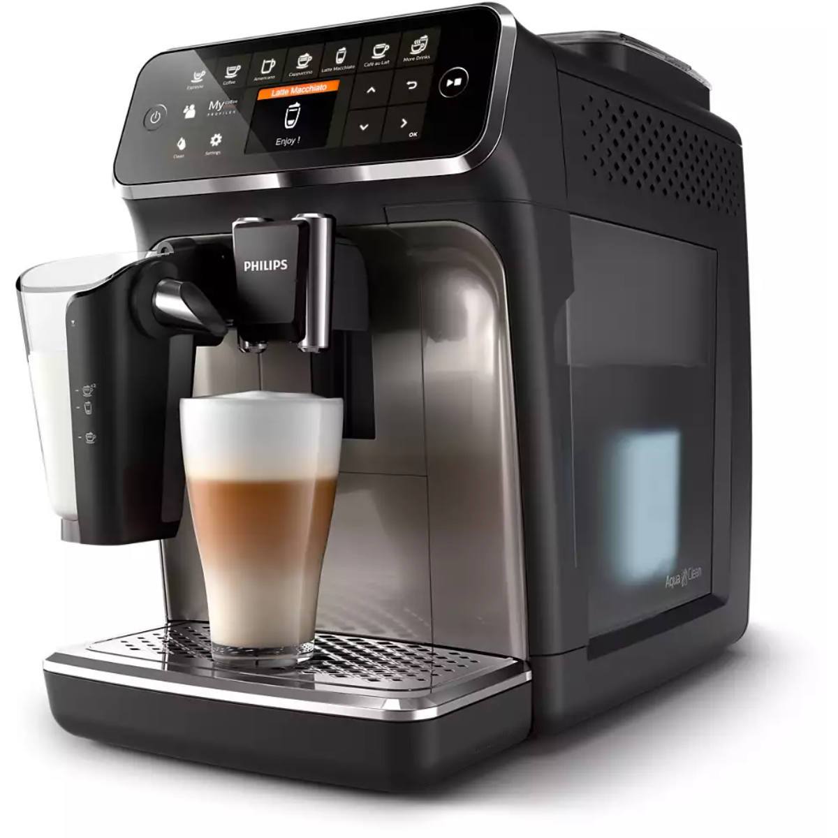 Philips 4300 LatteGo Super Automatic Espresso, Cappuccino, & Latte Macchiato Machine EP4347/94