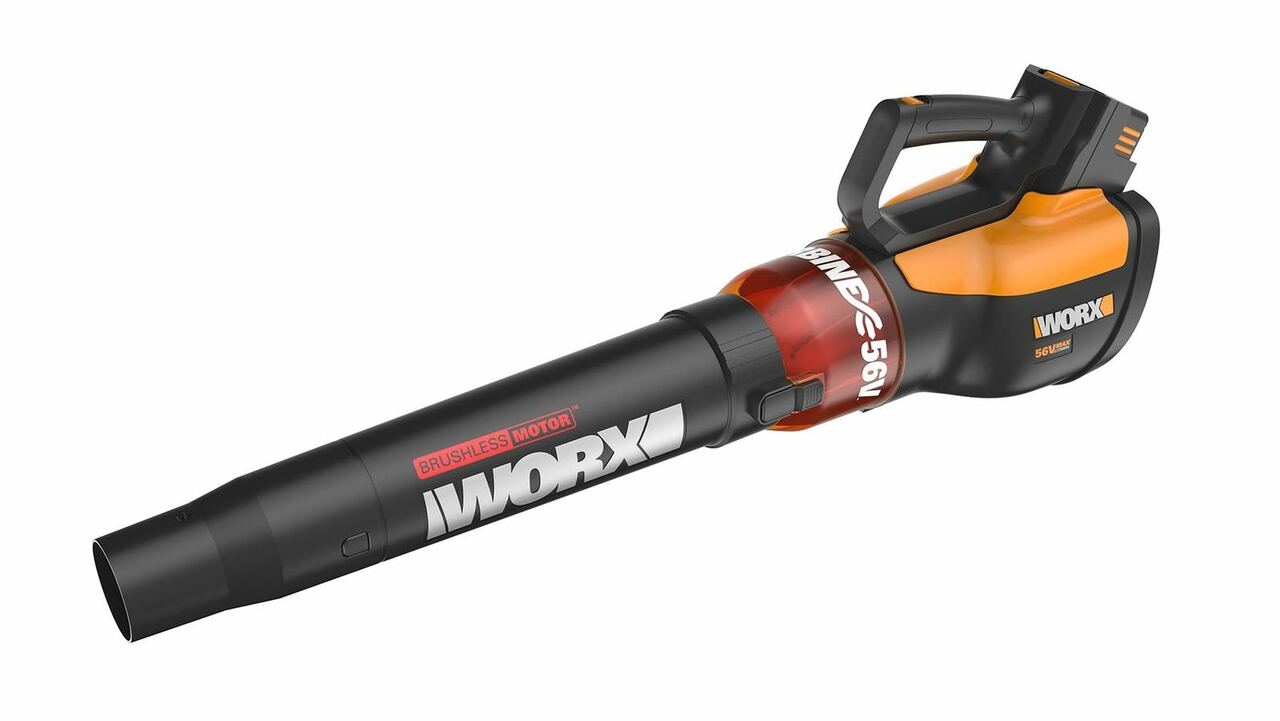 Worx WG591 Cordless Leaf Blower w/ Battery, Handheld 56V 465CFM 2-Speed Turbine