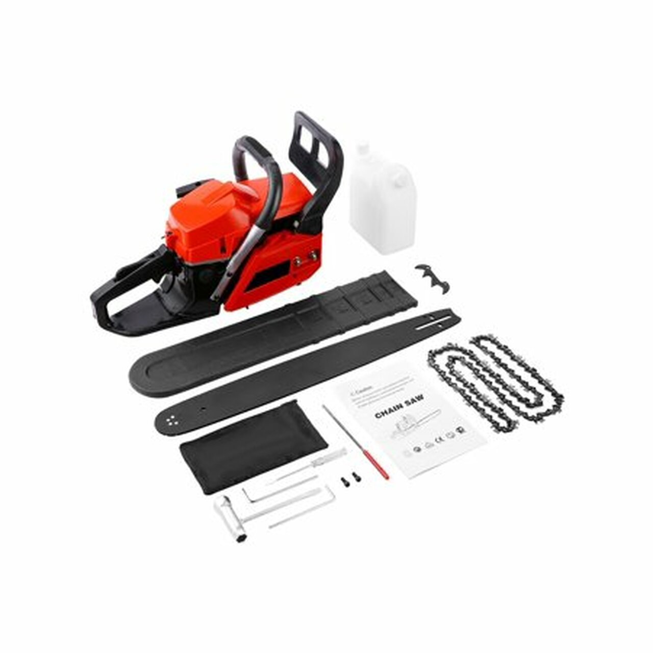 20' Bar 62CC Powerful Gas Chainsaw 2 Stroke Handed Petrol Chain Saw Woodcutting Saw with Tool Kit