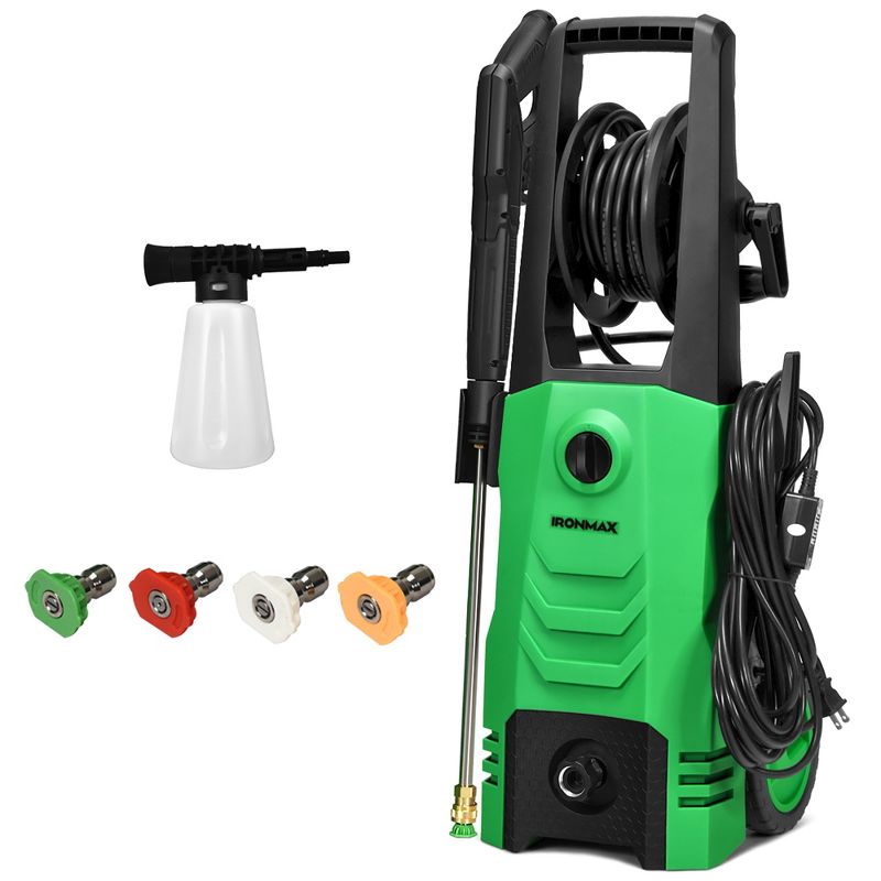 IronMax 3500PSI Electric Pressure Washer 2.6GPM 1800W w/ 4 Nozzles & Foam Lance Orange Green