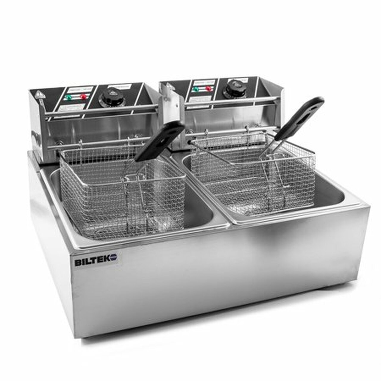 KapscoMoto HOM-014 Commercial Deep Fryer Electric Countertop Dual Tank Basket – Stainless Steel