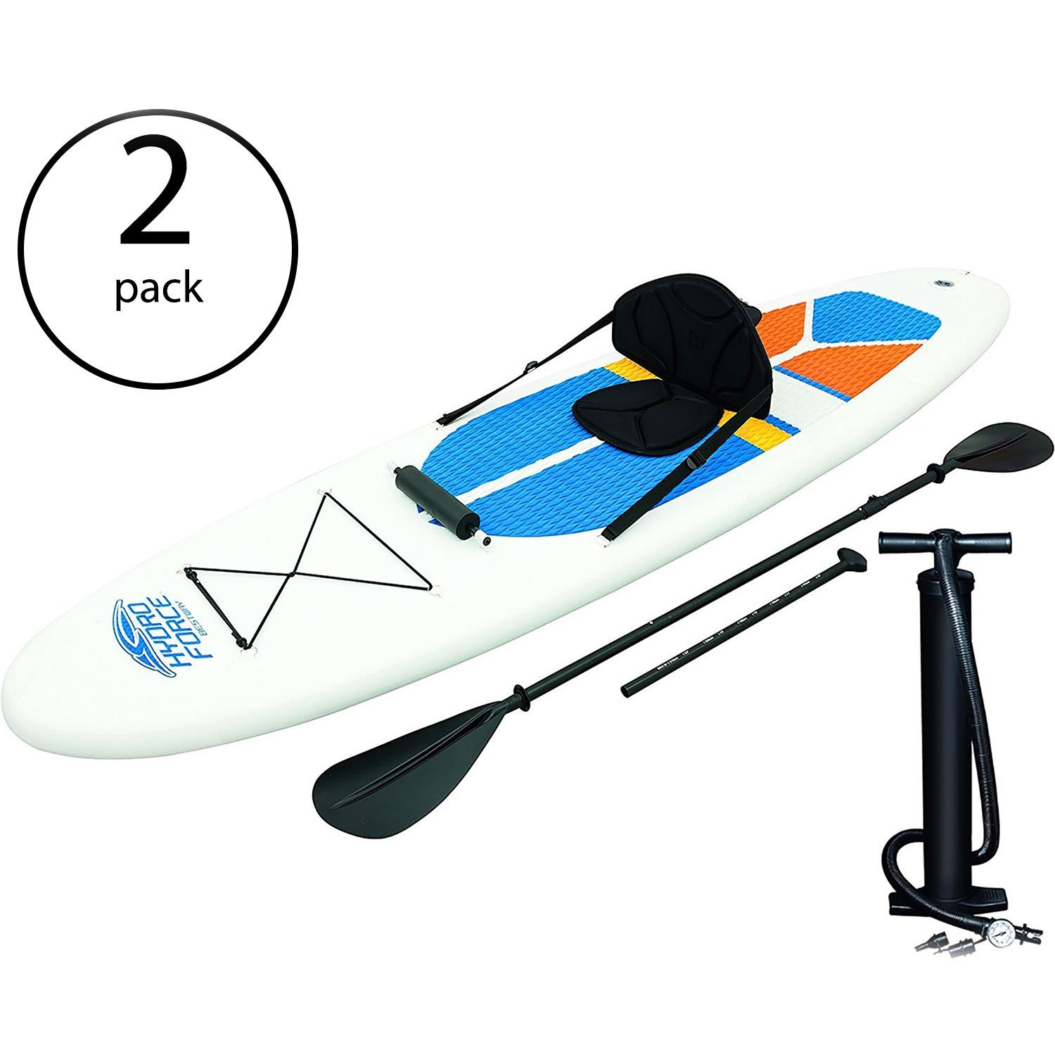Bestway Hydro-Force White Cap Inflatable SUP Stand Up Paddle Board (2 Pack)