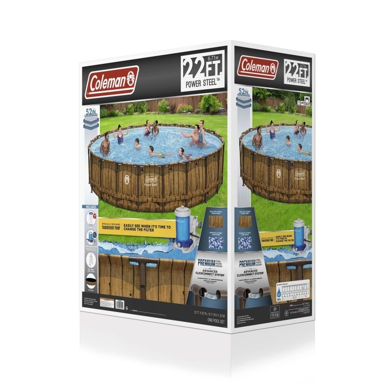 Pool Coleman-Power Steel 22' x 52″ Round Above Ground Pool Set