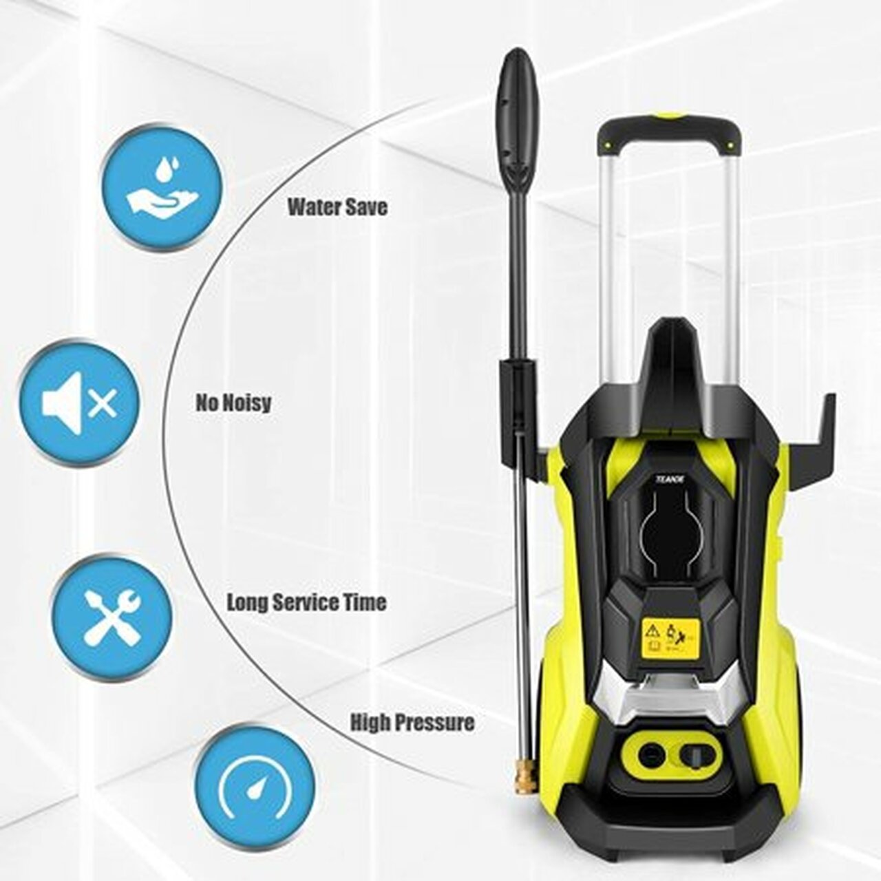 TEANDE 3800 PSI Pressure Washer, Electric 1800W High Pressure Power Washer Machine2.80 GPM Professional Washer Cleaner with Touch Screen and 5 Nozzles