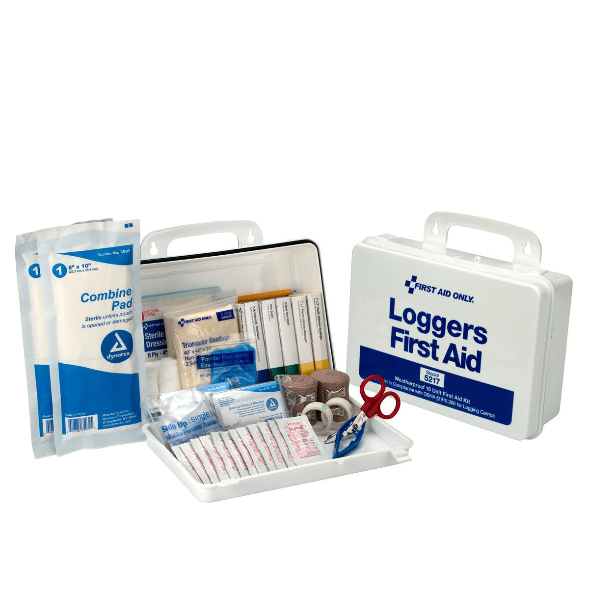 First Aid Only 25 Person Loggers First Aid Kit, Plastic Case (3 per order)
