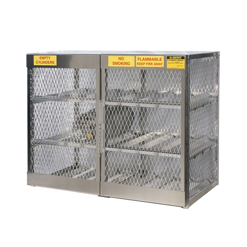 Justrite LPG Cylinder Capacity, Gas Cylinder Cabinet Locker, Aluminum