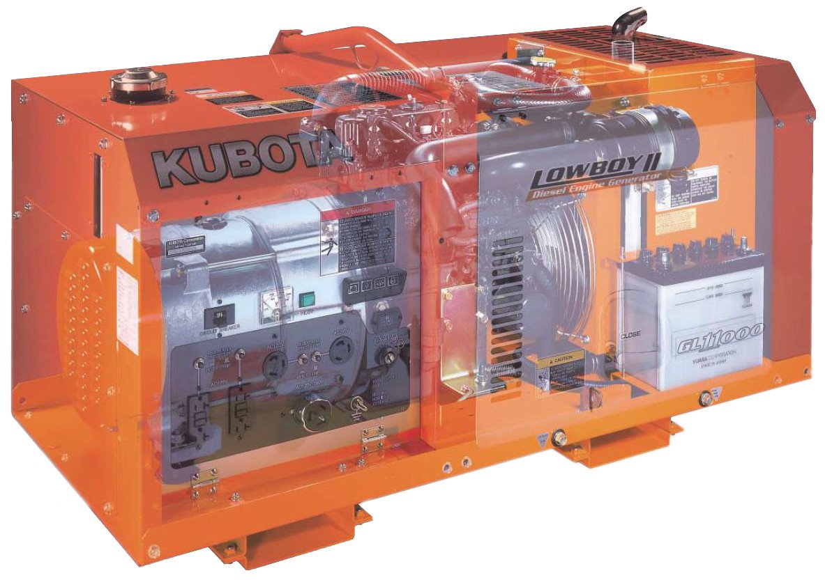 Kubota GL11000-TM Lowboy ll Series 11kW Liquid Cooled Single Phase Diesel Generator New