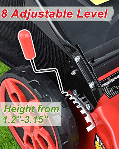 PowerSmart Lawn Mower, 20-inch & 170CC, Gas Powered Lawn Mower, 4-Stroke Engine Self-Propelled Lawn Mower, 3-in-1 Gas Mower, 8 Adjustable Heights (1.2''-3.15''), PSS2020