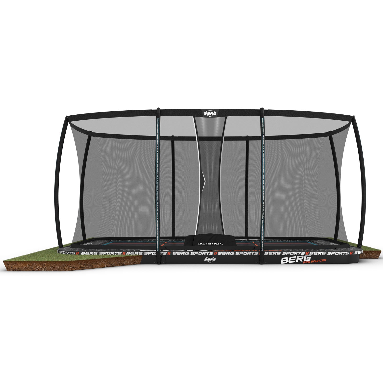 BERG 500 Ultim Pro Bouncer FlatGround Trampoline with Deluxe XL Safety Net