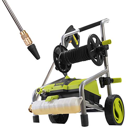 Sun Joe SPX4001-PRO 2030 MAX PSI 1.76 GPM 14.5 Amp Electric Pressure Washer and Hose Reel, Green