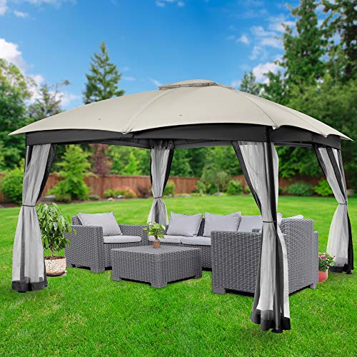 FAB BASED 10x12 Gazebo for Patio, Outdoor Gazebos and Canopies Waterproof, Canopy Patio with Mosquito Netting