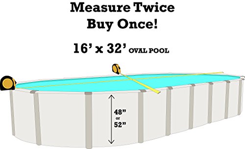 Smartline Waterfall 16-Foot-by-32-Foot Oval Liner | Overlap Style | 48-to-52-Inch Wall Height | 25 Gauge Virgin Vinyl | Designed for Steel Sided Above-Ground Swimming Pools