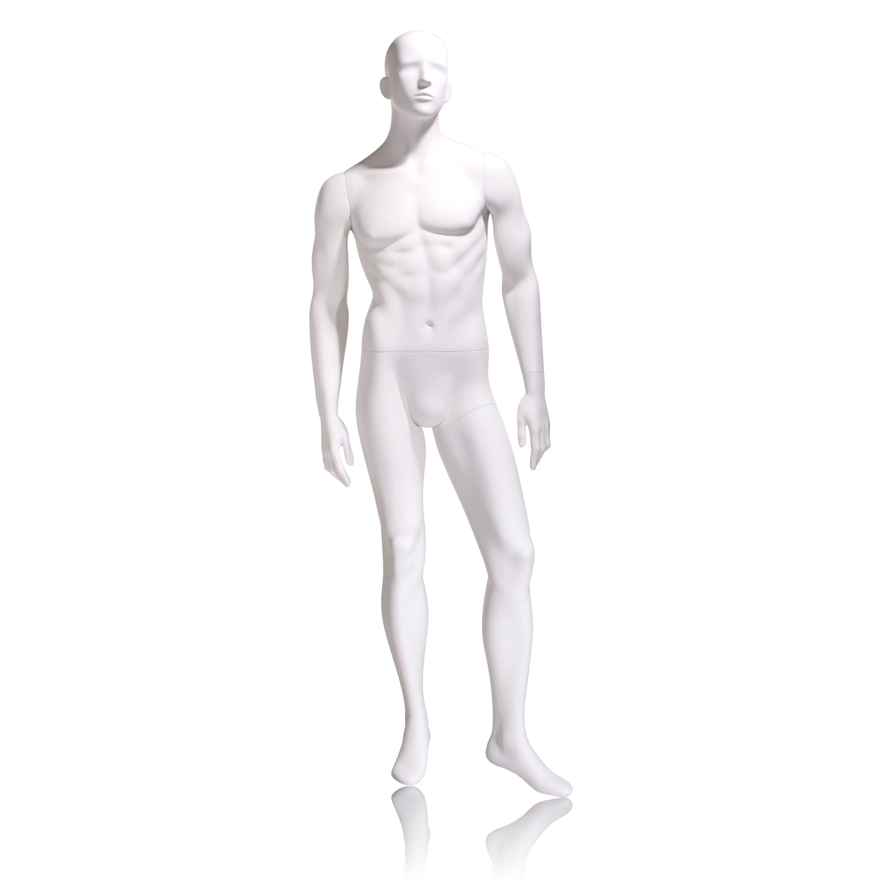 Econoco Male Mannequin - Abstract Head, Arms by Side, Left Leg Slightly Forward