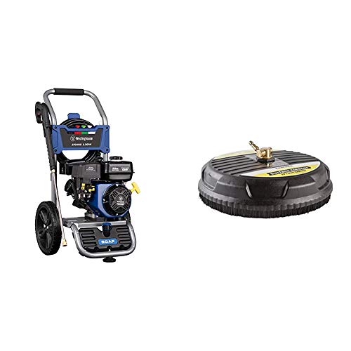 Westinghouse WPX2700 Gas Powered Pressure Washer 2700 PSI and 2.3 GPM, Soap Tank and Four Nozzle Set, CARB Compliant & Karcher 15-Inch Pressure Washer Surface Cleaner Attachment, 3200 PSI Rating