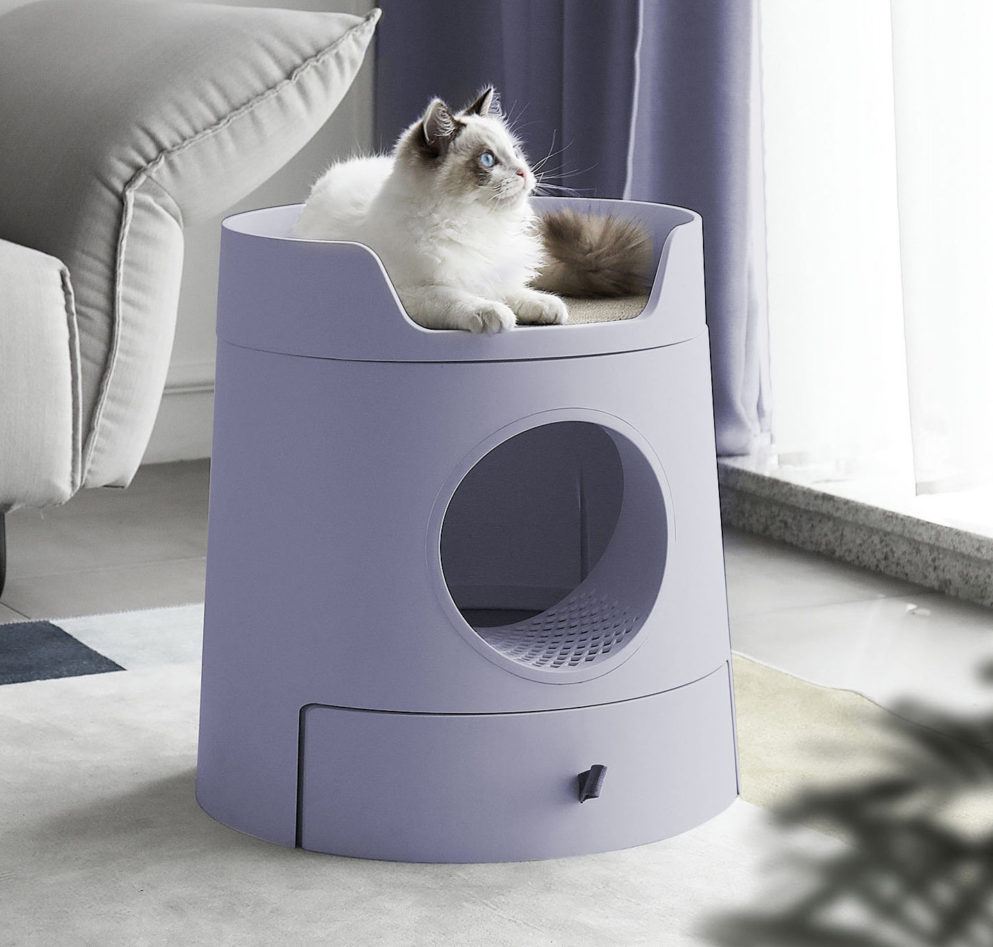 2-in-1 Castle Cat Litter Box