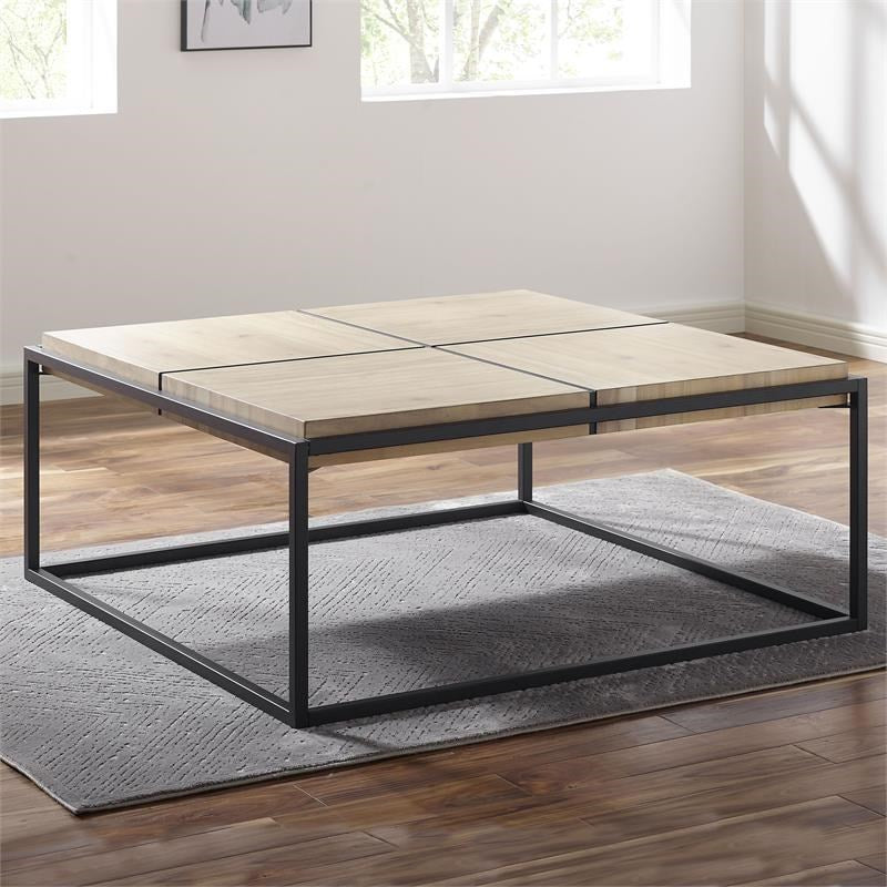 Steve Silver Oaklee Honey and Dark Grey Finished Mixed Media Coffee Table
