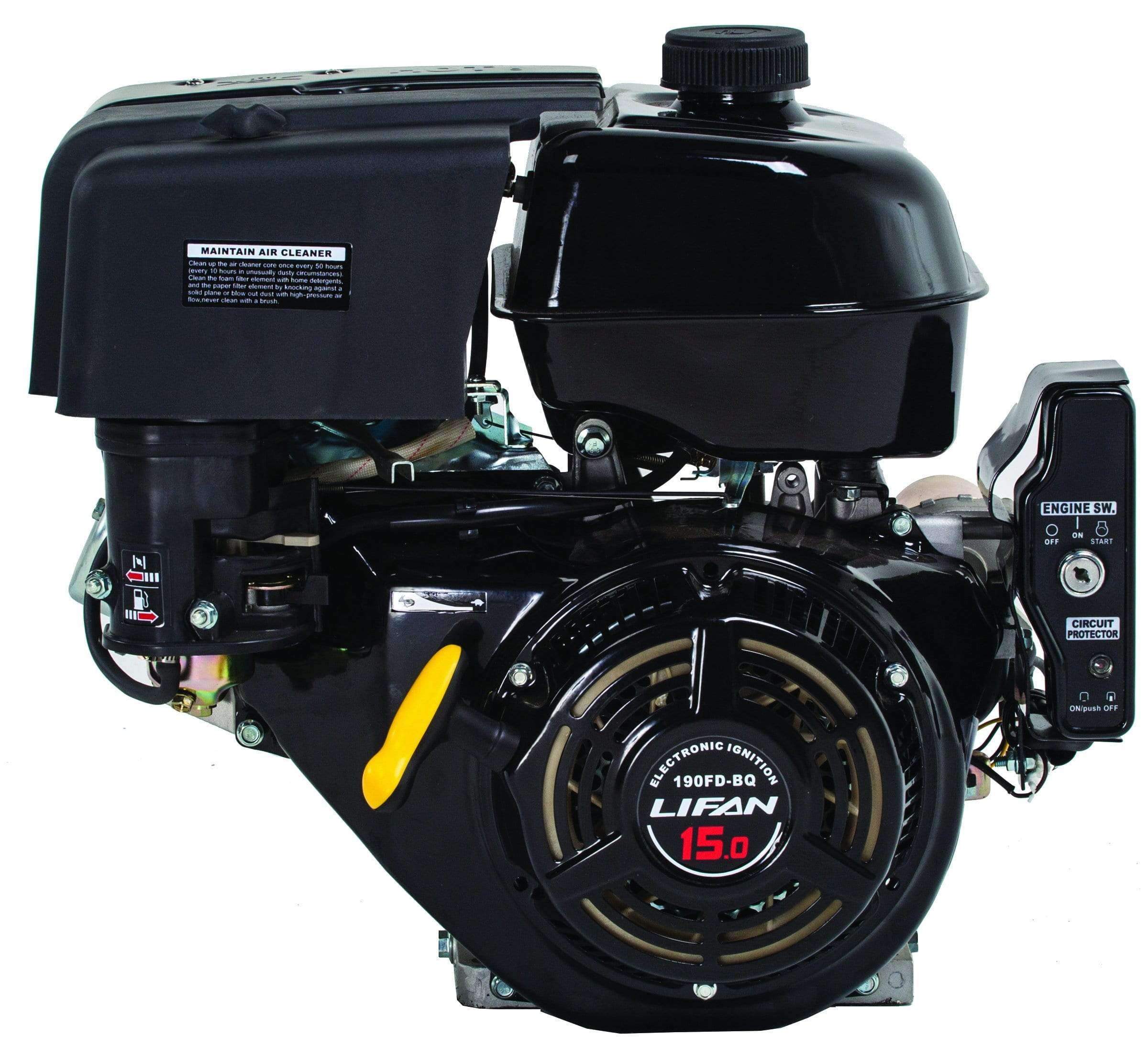 Lifan LF190F-BDQC 15 HP 420cc 4-Stroke OHV Gas Engine with Electric Start, 18 Amp Open Box (Never Used)