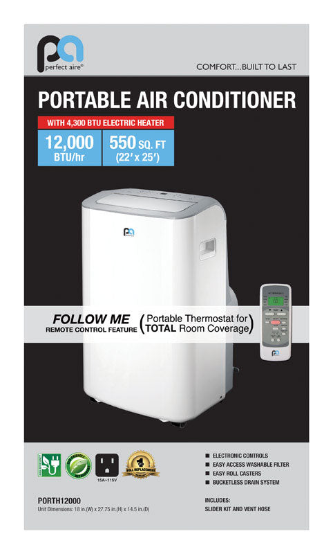 Perfect Aire  550 sq. ft. 3 speed Portable Air Conditioner with Heat