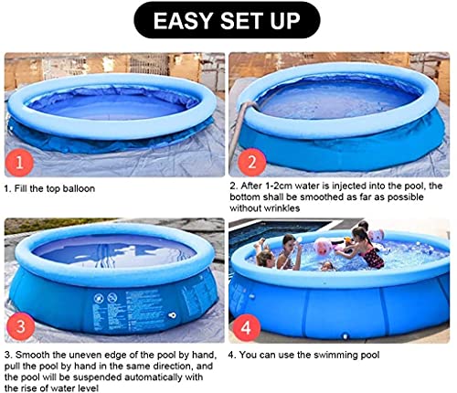 Round Inflatable Swimming Pool Above Ground for Kids Adults,Family Full-Sized Inflatable Swimming Pool Blow Up Pool,for Outside Garden Backyard300 × 300 × 76 cm(10ft)