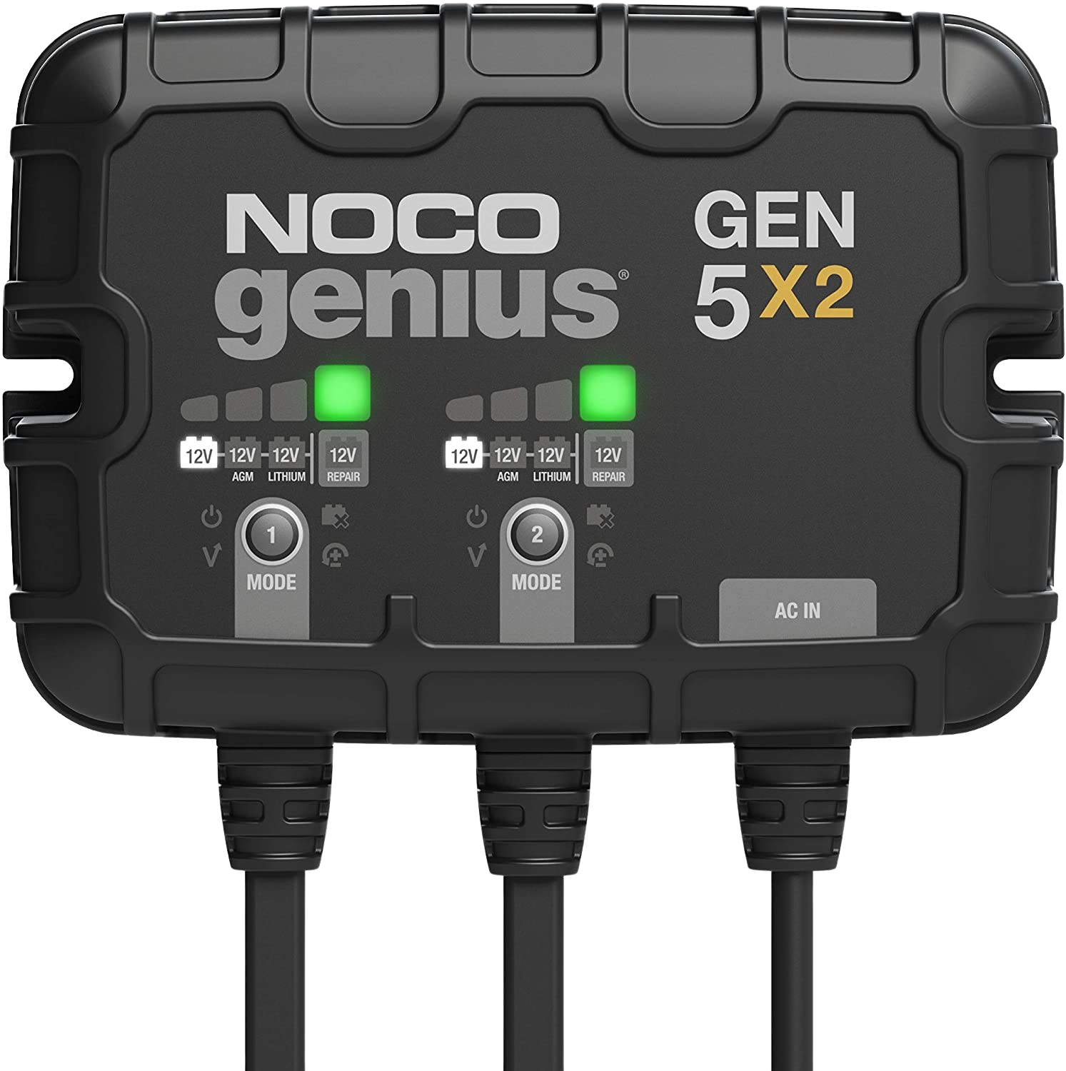 NOCO GEN5X2 12 Volt 2 Bank 10 Amp Maintainer and Desulfator On-Board Marine Battery Charger New