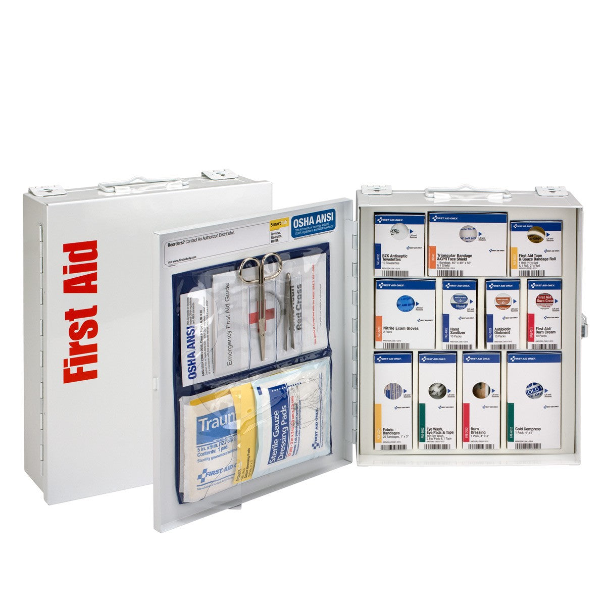 First Aid Only 25 Person Medium Metal Smart Compliance Cabinet without Medications and with Custom Logo (Case of 10)