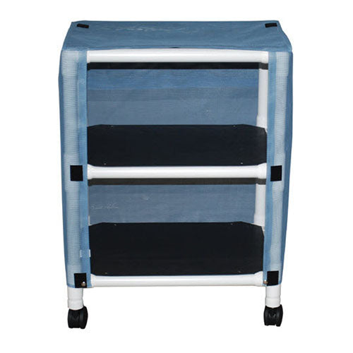 MJM Echo Two-Shelf Linen Cart with Mesh or Solid Vinyl Cover