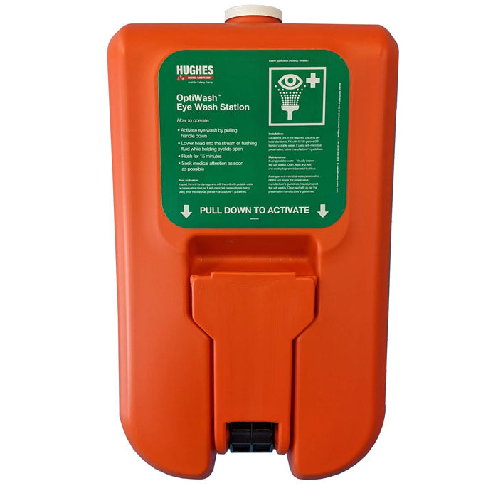 Justrite 10 Gallon Portable Self-Contained Hughes Eyewash Stations, Gravity-Fed, Pallet Of 20 Units