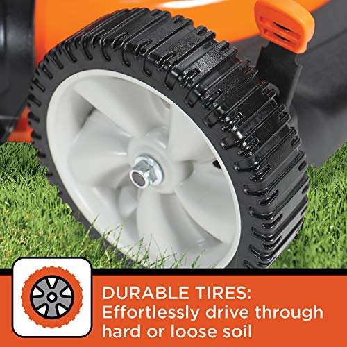 BLACK+DECKER 140cc OHV 21-Inch 2-in-1 Walk-Behind Push Gas Powered Lawn Mower - Perfect for Small to Medium Sized Yards - Side Discharge and Mulching Capabilities, Black and Orange