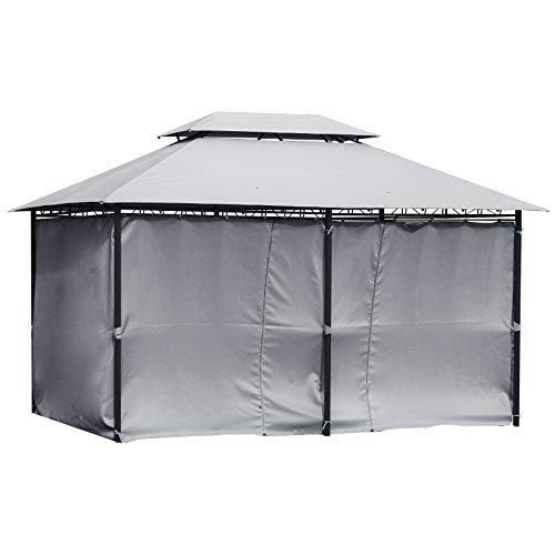 10'x13' Outdoor 2-Tier Vented Canopy Steel Gazebo Party Tent Shelter Shade-Canopy Tent-Pop up Tent-Pop up Canopy-Party Tent-Outdoor Canopies-Big Tent-Popup Tent-Outdoor Tents for Parties-Event Tent