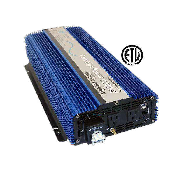 Aims Power PWRI300012120SUL 3000 Watt Pure Sine Inverter w/ USB & Remote Port UL Listed to 458 New
