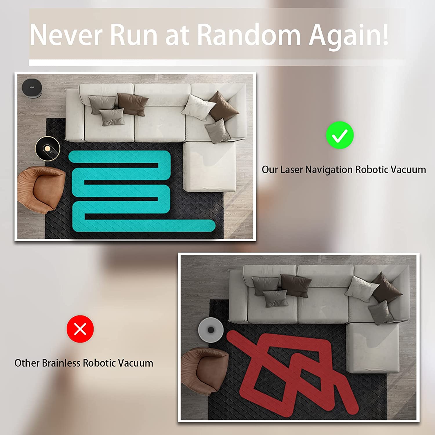 Uoni V980 Plus Robot Vacuum Cleaner with Self-Emptying Dustbin New