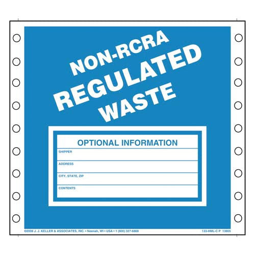 JJ Keller Non-RCRA Regulated Waste Labels (Pack of 500)