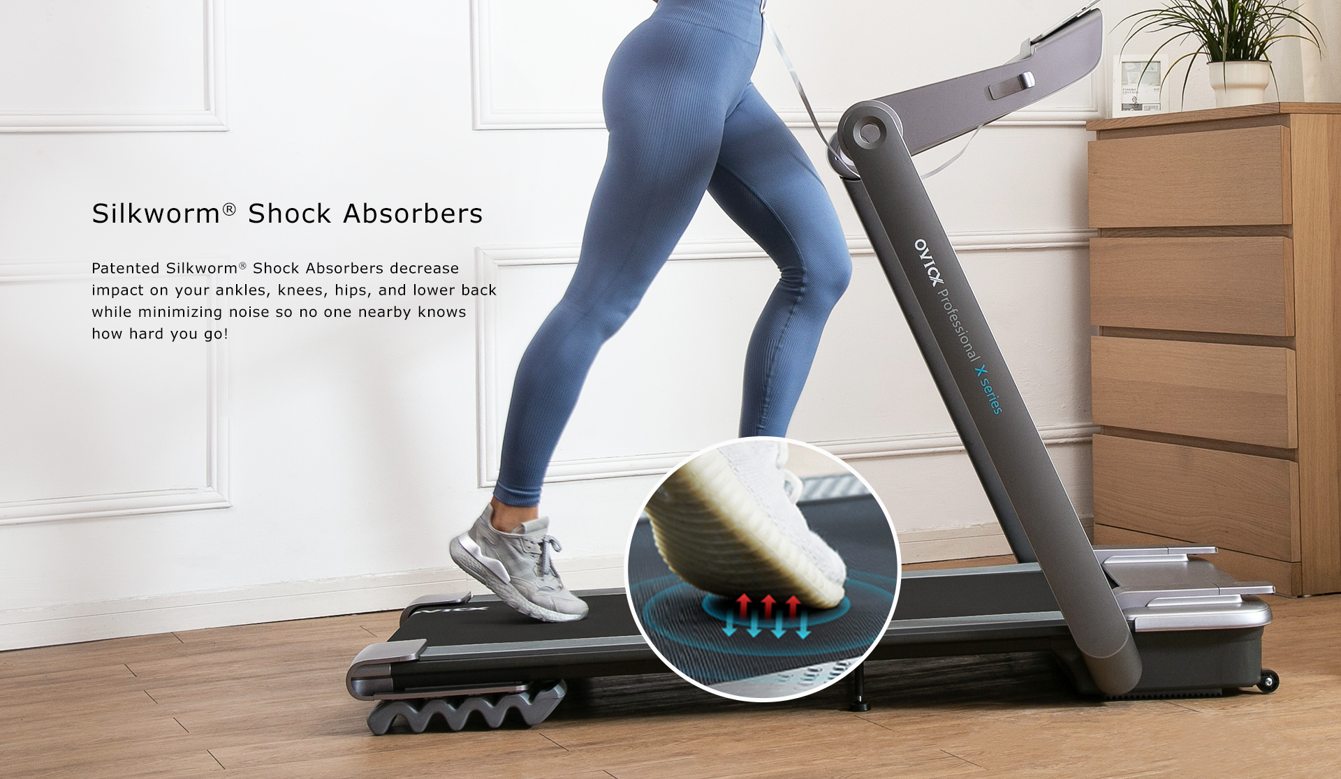 OVICX OS-TMILL-I1 Flat Folding Treadmill with Bluetooth Connectivity New
