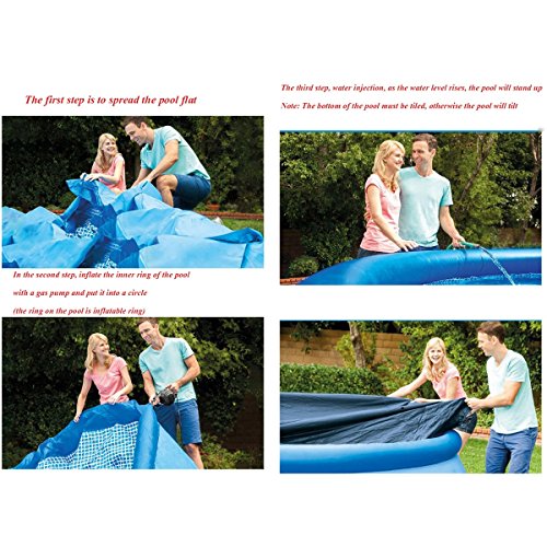 Longwei Swimming Pool Thicken Large Adult Paddling Pool   Family Child Swimming Pool 39684CM Dish Shape 3-5 People Blue