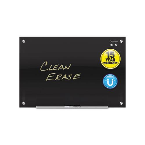 Quartet Infinity Magnetic Glass Marker Board, 36 x 24, Black