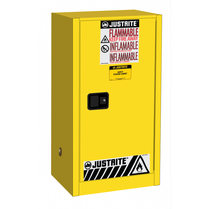 Justrite Sure-Grip® EX Combustibles Safety Cabinet For Paint And Ink, 20 Gallon, 1 Manual Close Door