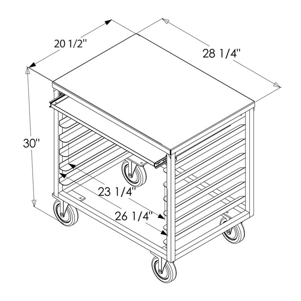 PVI Food Service Slicer-Mixer-Scale Cart