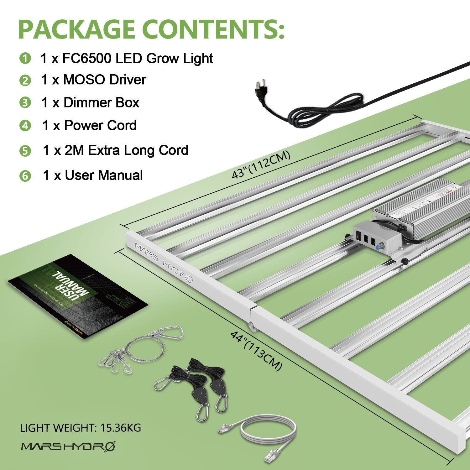 Mars Hydro FC-6500-H Samsung LM301H Osram Commercial LED Grow Light New