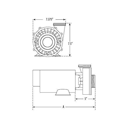 Waterway Hi-Flo Side Discharge 1-1/2HP Dual-Speed Spa Pump, 115V 3420610-10