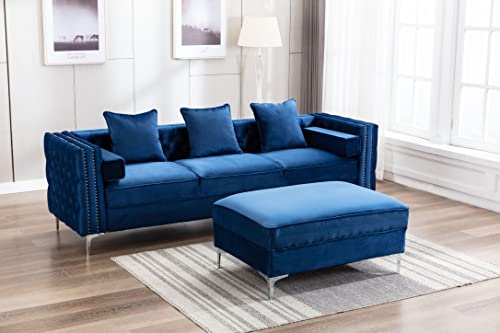 Legend Vansen Reversible L Shaped Small Sectional Velvet Set Couch with Chaise for Living Room Apartment Sofas, 104