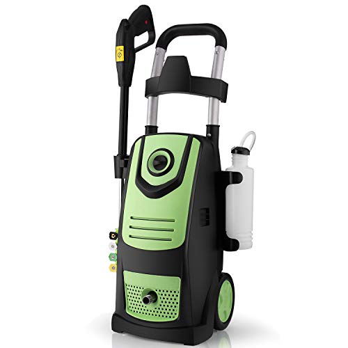 Suyncll 3800 PSI 2.8GPM Electric Pressure Washer, Electric Power Washer with Soap Bottle and Hose Reel (Green-2)