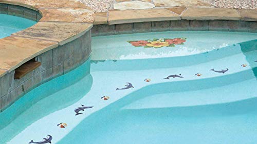 Triple Hibiscus Flower Porcelain Swimming Pool Mosaic (18