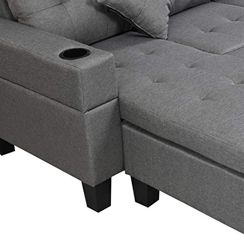 Living Room Furniture Sets,Modern L-Shape Sofa 4-Seat Couch Modular Sectional Sofa
