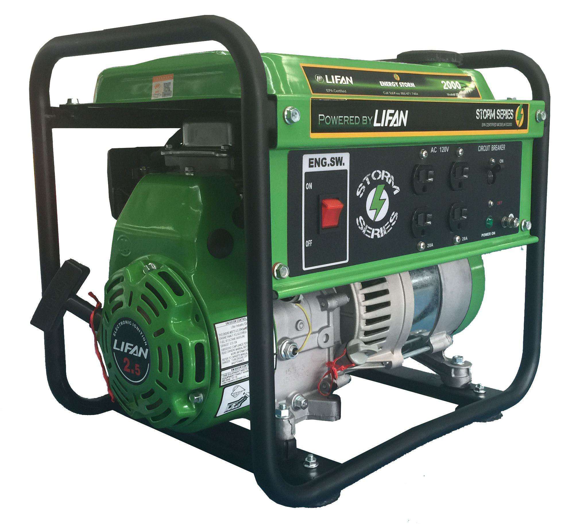 Lifan ES2000 Energy Storm 1400W/1600W Inverter Generator Open Box (Never Used)