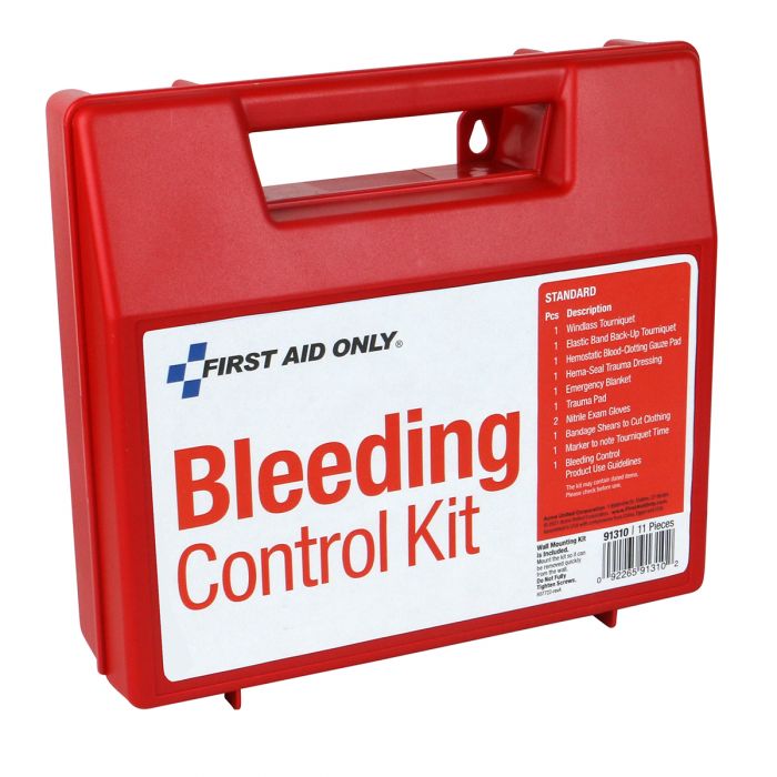 First Aid Only Bleeding Control Wall Station Standard Kit (Case of 3)